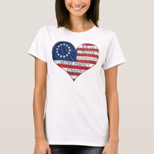 We The People American Flag Heart T-Shirt