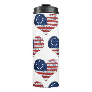 We The People American Flag Heart Thermal Tumbler