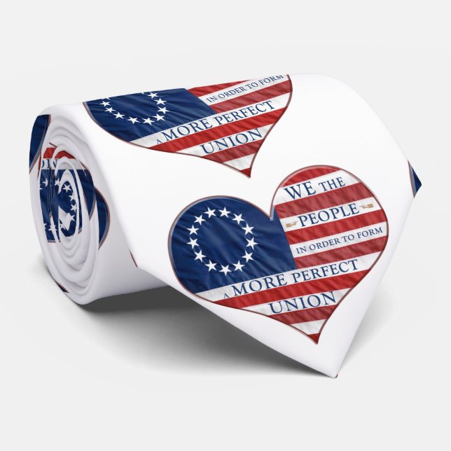 We The People American Flag Heart Tie (Rolled)