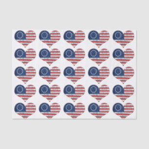 We The People American Flag Heart Tissue Paper