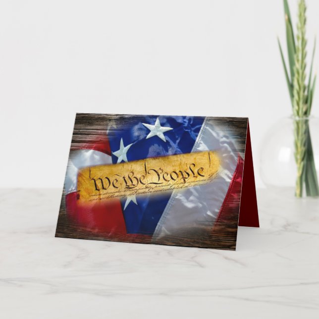 We The People American Flag Holiday Card (Front)