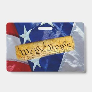 We The People American Flag ID Badge