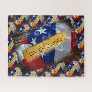 We The People American Flag Jigsaw Puzzle