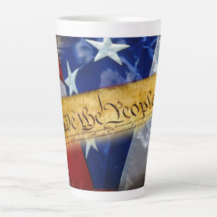 We The People American Flag Latte Mug