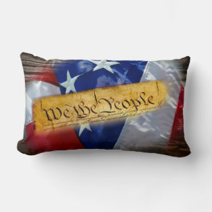 We The People American Flag Lumbar Cushion