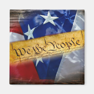 We The People American Flag Magnet