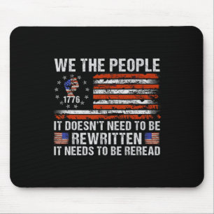 We The People American Flag Patriotic 1776 Usa Ret Mouse Pad