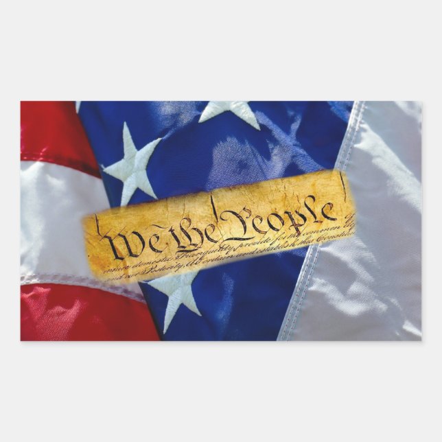 We The People American Flag Rectangular Sticker (Front)