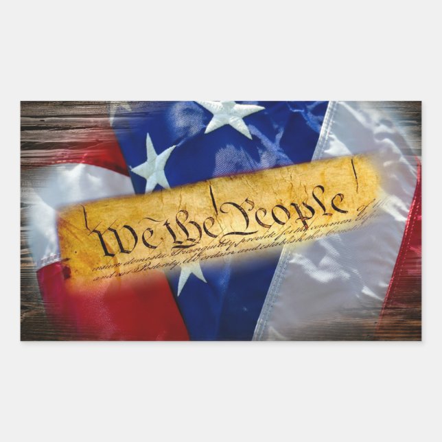We The People American Flag Rectangular Sticker (Front)