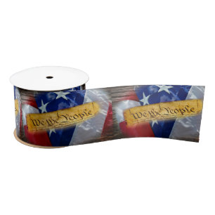 We The People American Flag Satin Ribbon