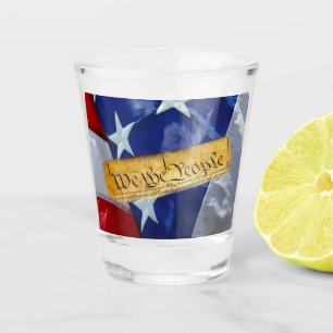 We The People American Flag Shot Glass