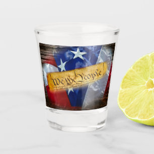 We The People American Flag Shot Glass