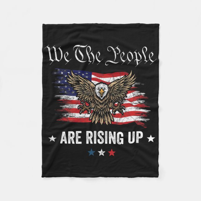 We The People Are Rising Up Pro Republican Conserv Fleece Blanket (Front)