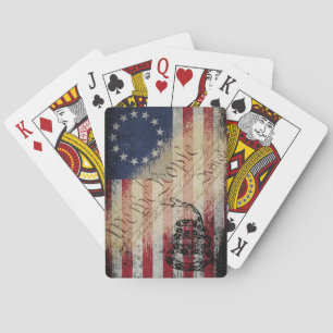 We The People Betsy Ross American Flag and Snake Playing Cards