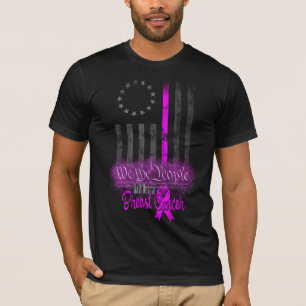 WE THE PEOPLE Breast Cancer AMERICAN FLAG T-Shirt