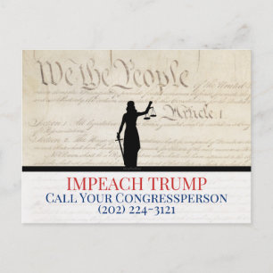 We the People Congress Impeach Trump Lady Justice Postcard