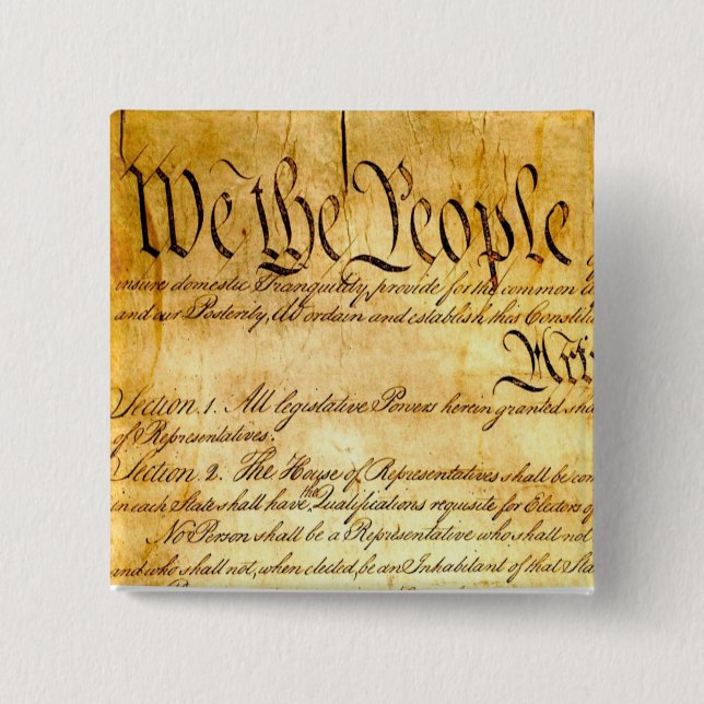 We the People - Constitution 15 Cm Square Badge (Front)