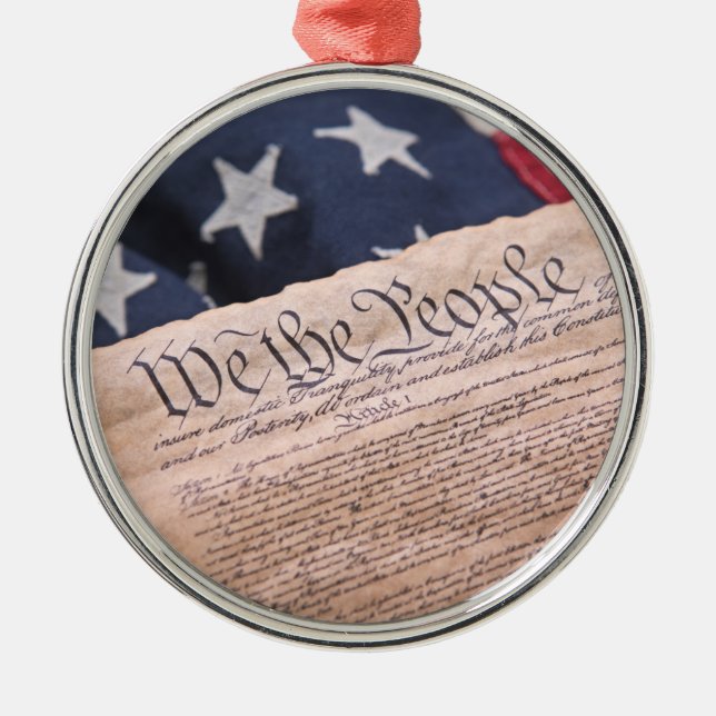 We the People Constitution Metal Ornament (Front)