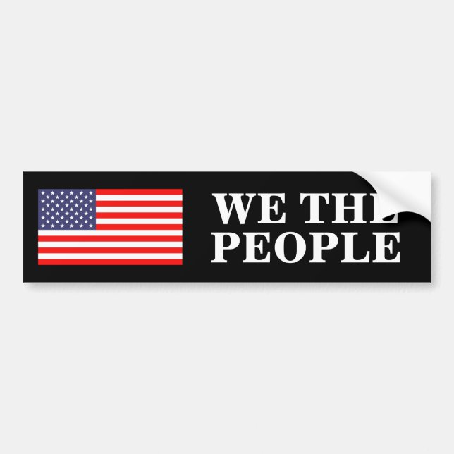 We the people constitution preamble American flag  Bumper Sticker (Front)