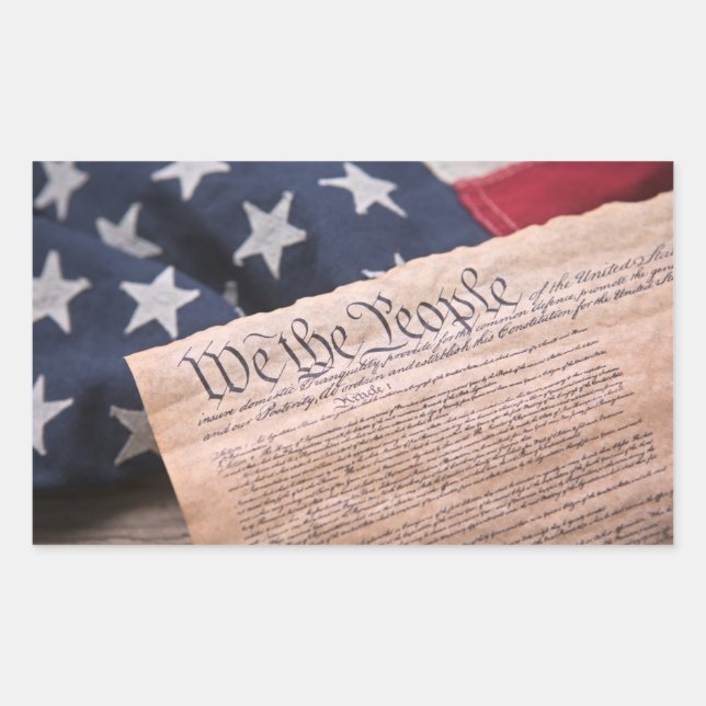 We the People Constitution Rectangular Sticker (Front)