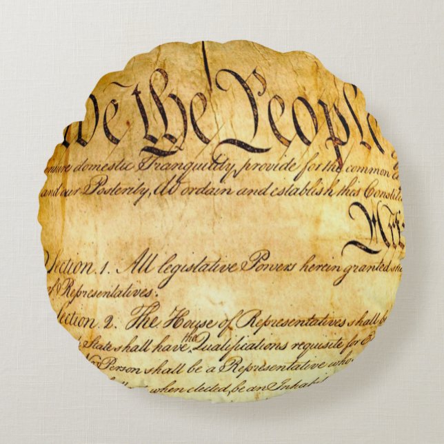 We the People - Constitution Round Cushion (Front)