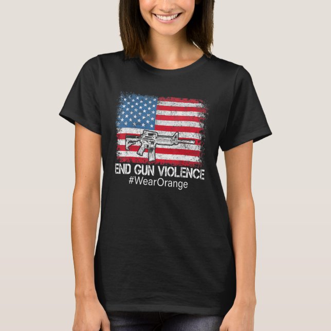 We The People Enough End Gun Violence No Gun Ameri T-Shirt (Front)