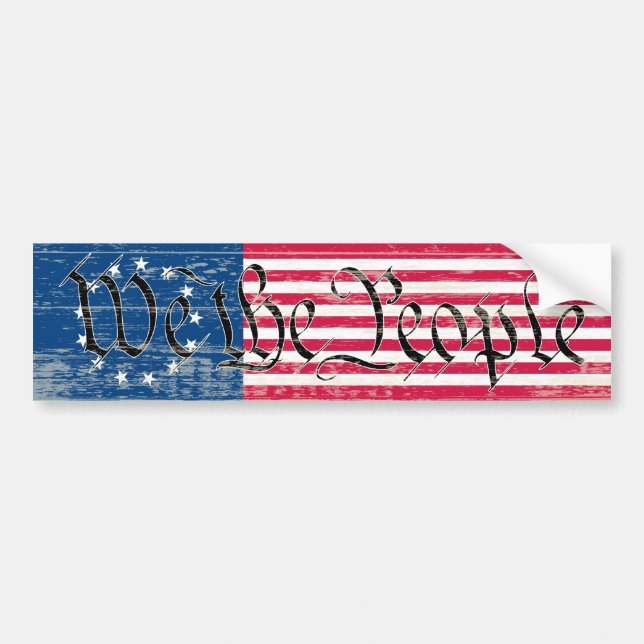 We The People Flag Bumper Sticker (Front)