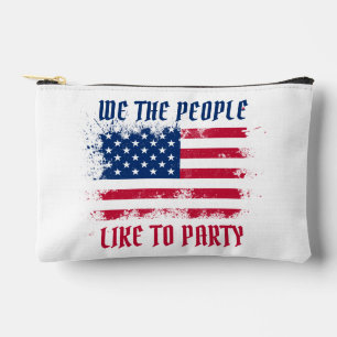 We the people Funny Distressed USA Flag July 4th Accessory Pouch