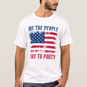 We the people Funny Distressed USA Flag July 4th T-Shirt
