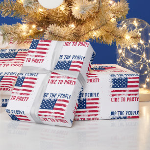 We the people Funny Distressed USA Flag July 4th Wrapping Paper