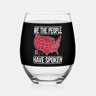 We the People Have Spoken Map of 2024 Election Stemless Wine Glass