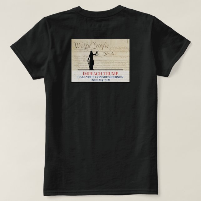 We the People Impeach Trump Congress Lady Justice T-Shirt (Design Back)