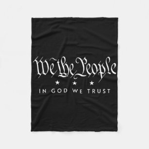 We The People In God We Trust Usa American Patriot Fleece Blanket