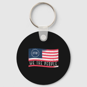 We The People Independence Day 4th Of July Flag Key Ring