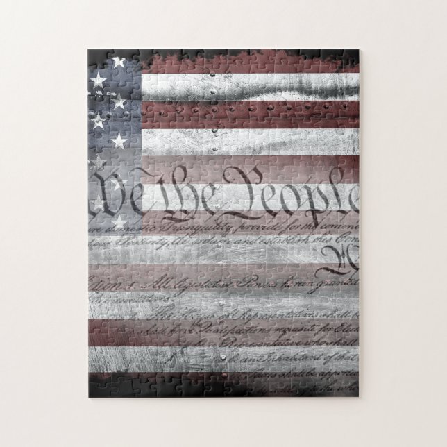 We the People Industrial Flag Puzzle (Vertical)