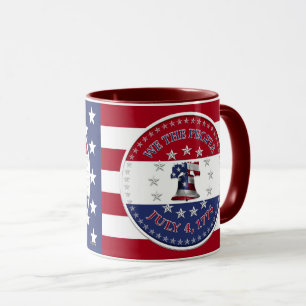 We The People July 4 1776 Bell with 13 & 50 Star F Mug