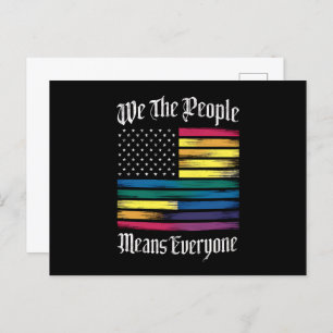 We The People Means Everyone LGBT Gay Pride Gift Postcard