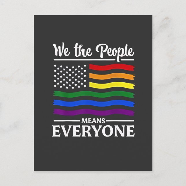 We The People Means Everyone LGBTQ Pride Month  Announcement Postcard (Front)