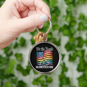 We The People Means Everyone Rainbow Key Ring