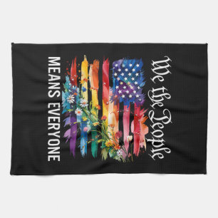 We The People Means Everyone Rainbow LGBT Gay Lesb Tea Towel