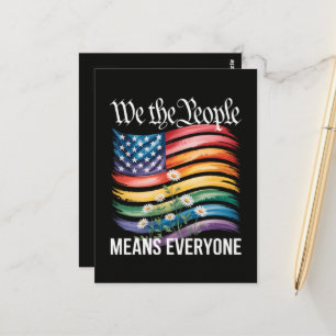 We The People Means Everyone Rainbow Postcard
