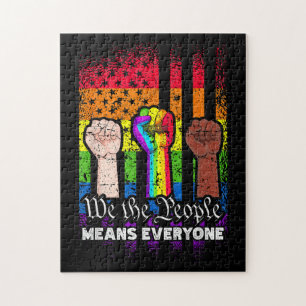 We The People Means Everyone US Constitution LGBT Jigsaw Puzzle