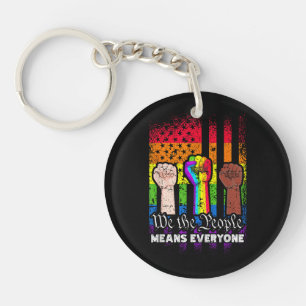 We The People Means Everyone US Constitution LGBT Key Ring