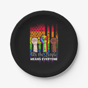 We The People Means Everyone US Constitution LGBT  Paper Plate