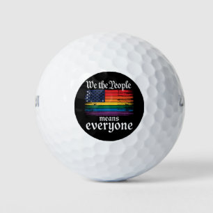 We The People Means Everyone USA Flag LGBTQ Golf Balls