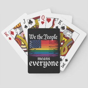 We The People Means Everyone USA Flag LGBTQ Playing Cards