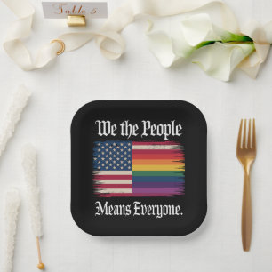 We The People Means Everyone Usa Lgbt Equality Paper Plate