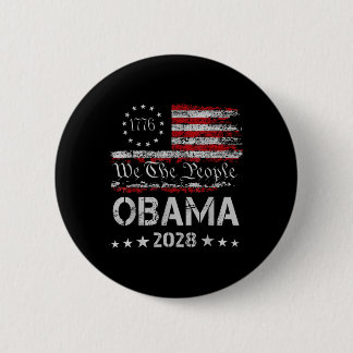 We The People Obama President 2028 Vintage Us Flag 6 Cm Round Badge