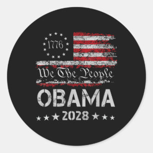 We The People Obama President 2028 Vintage Us Flag Classic Round Sticker