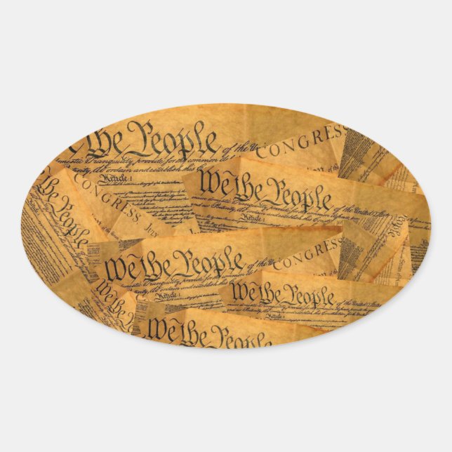 We The People Oval Sticker (Front)